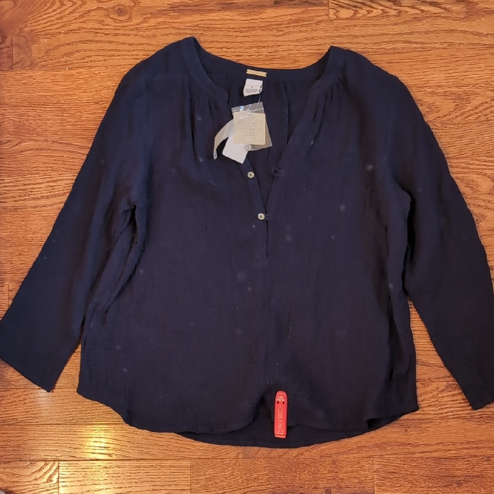 Magaschoni Cotton Navy Blouse